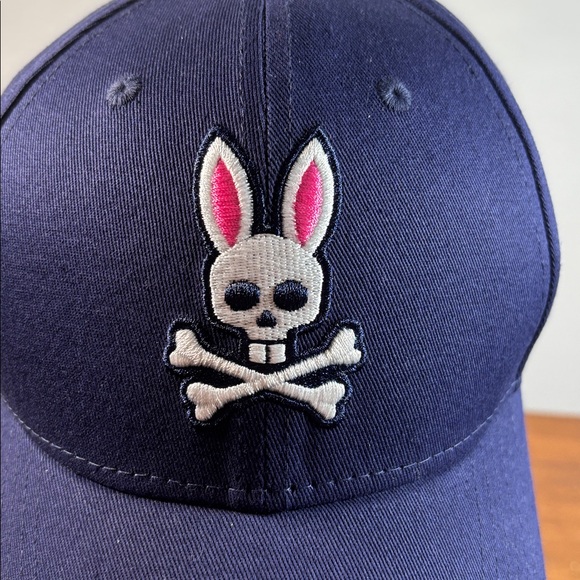 Psycho Bunny Dark Blue Cap Hat with Embroider Logo Man One Size Classic Fit - Picture 2 of 12